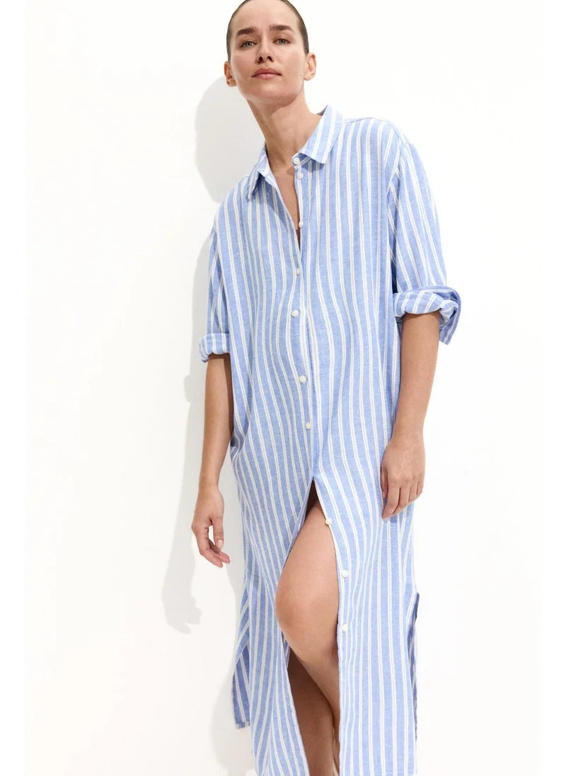H&M MAMA Linen-blend shirt dress