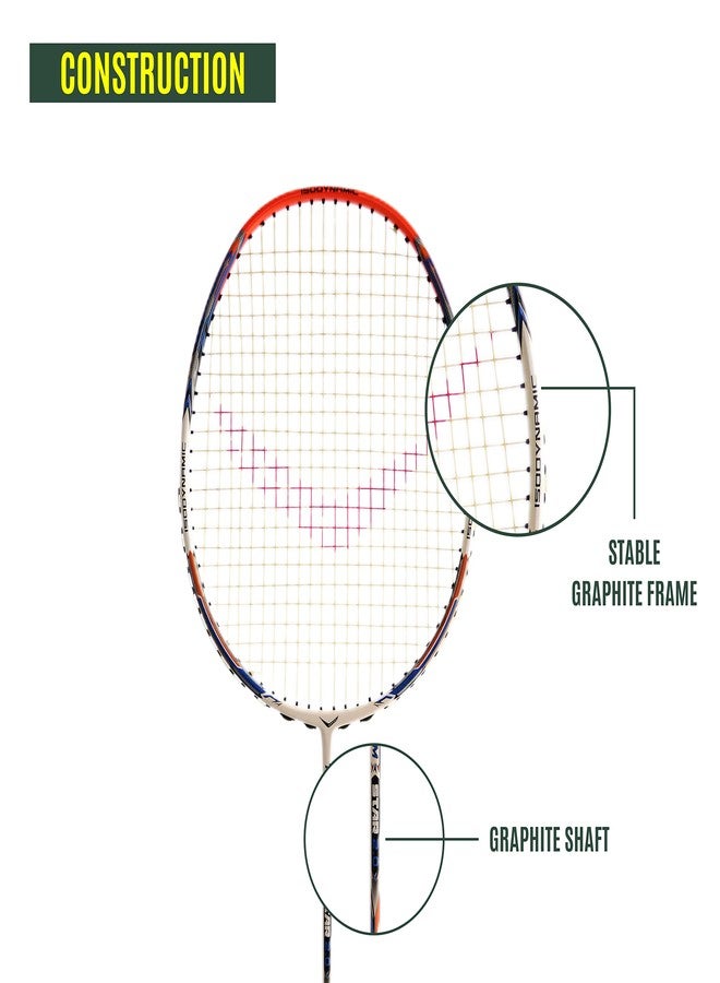 vickytransform Vicky Transform 2.0 Badminton Racket Max Tension 28 Lbs for Advanced Level Ideal for Senior & Junior Players Durable Material (Orange) - Image 3