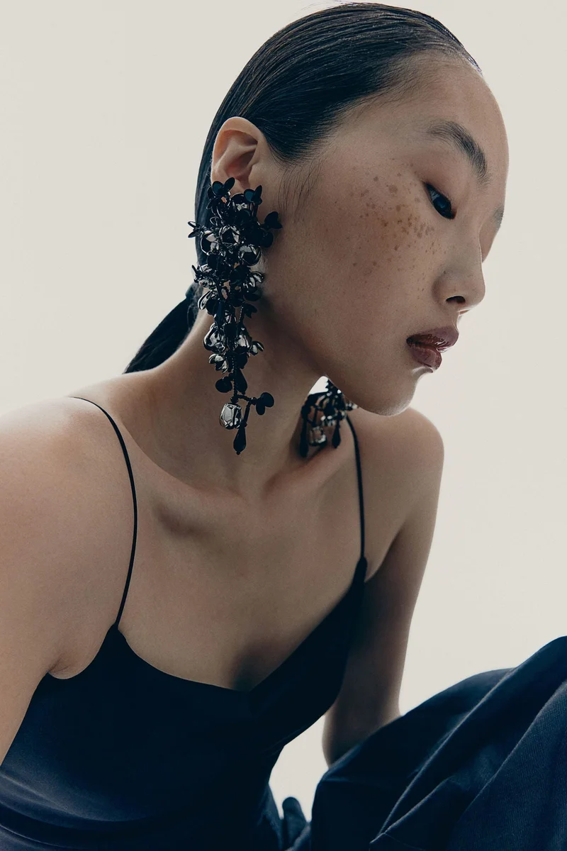 H&M Metal Light Flower-Detail Cluster Earrings for Women | Best Price UAE
