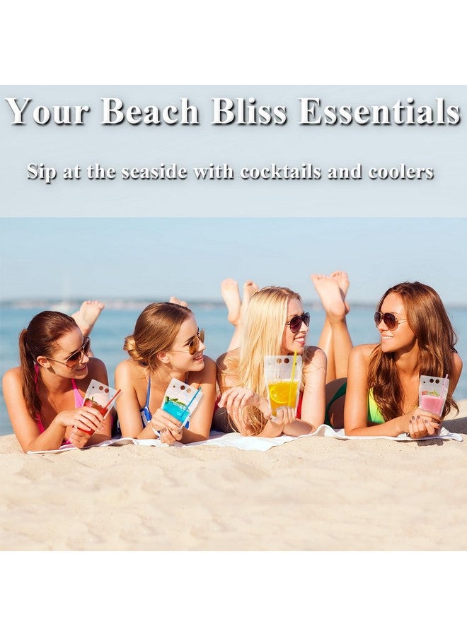 C CRYSTAL LEMON C CRYSTAL LEMON 400PCS Drink Pouches with 400 Straws - Reusable Juice and Smoothie Bags with Zipper Seal - BPA-Free Stand-Up Plastic Pouches for Party, Travel, Camping & Bulk Drinks - Image 4