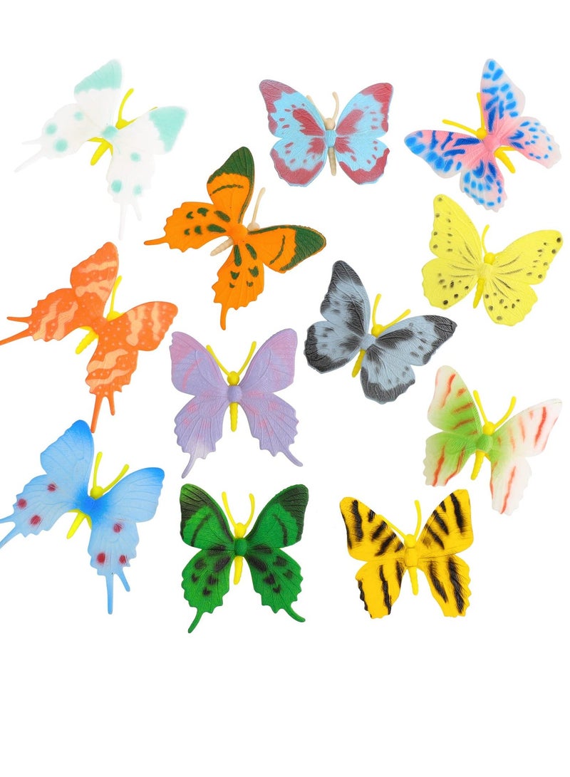 Y&D Miniature Butterfly Figures, Realistic Butterflies Figurines, Colorful Plastic Model, Ornament Education Playset for Dollhouse, Fairy, Garden, Home Decor, Party Favor(12PCS )  - Image 1