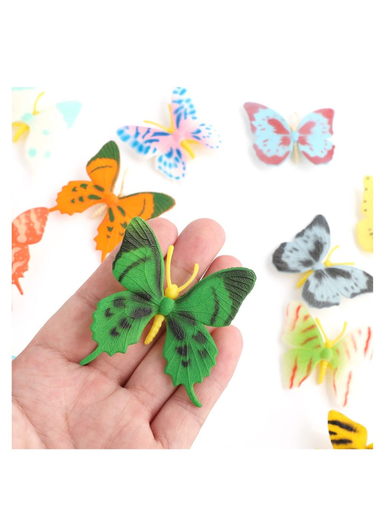 Y&D Miniature Butterfly Figures, Realistic Butterflies Figurines, Colorful Plastic Model, Ornament Education Playset for Dollhouse, Fairy, Garden, Home Decor, Party Favor(12PCS )  - Image 4