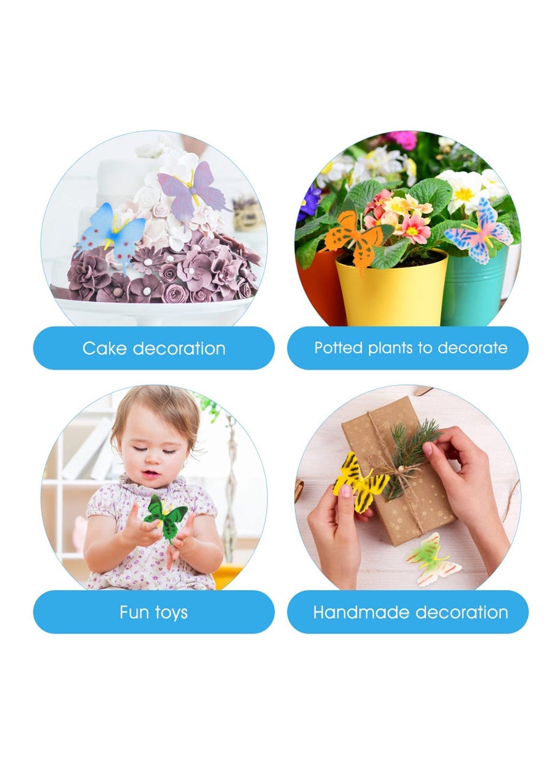Y&D Miniature Butterfly Figures, Realistic Butterflies Figurines, Colorful Plastic Model, Ornament Education Playset for Dollhouse, Fairy, Garden, Home Decor, Party Favor(12PCS )  - Image 2
