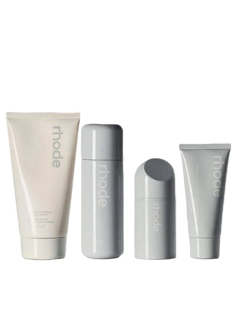 rhode مجموعة العناية بالبشرة الأساسية المزججة بحجم صغير لبشرة متألقة ومرطبة - حجم السفر - Image 1