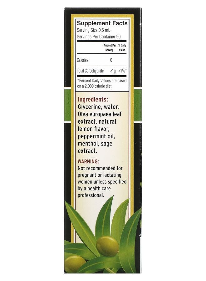 BARLEAN'S Olive Leaf Complex Throat Spray Peppermint 1.5 fl oz (45 ml)