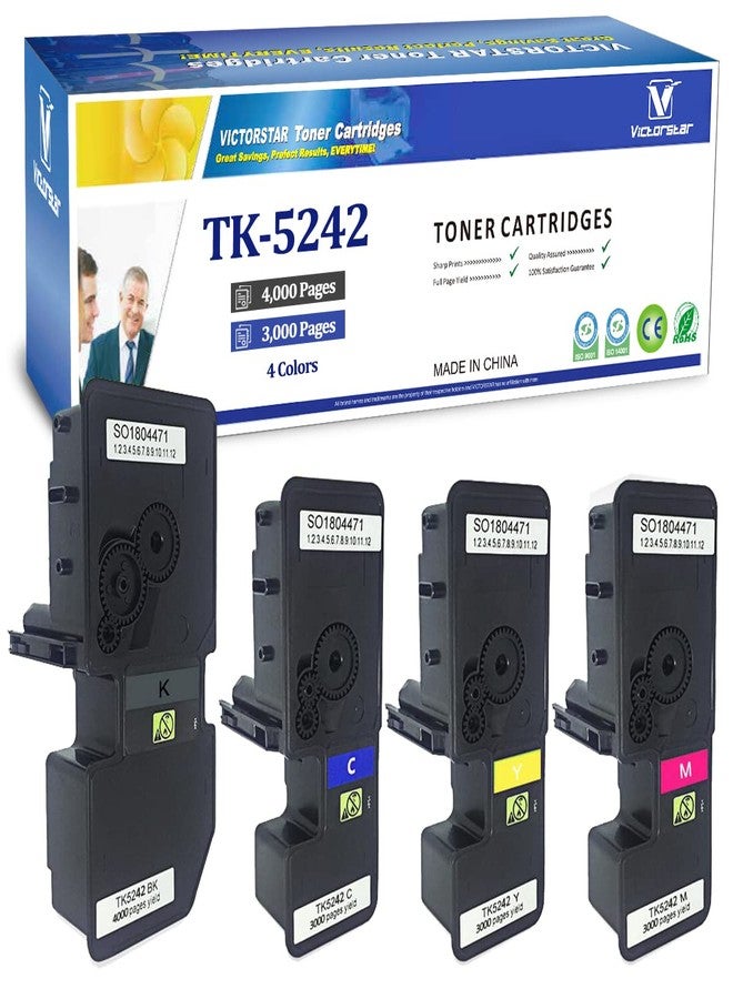VICTORSTAR @ Compatible Toner Cartridge TK5242 TK-5242 for Kyocera ECOSYS P5026cdn / P5026cdw / M5526cdn / M5526cdw Laser Printers (4 Colors) - Image 1