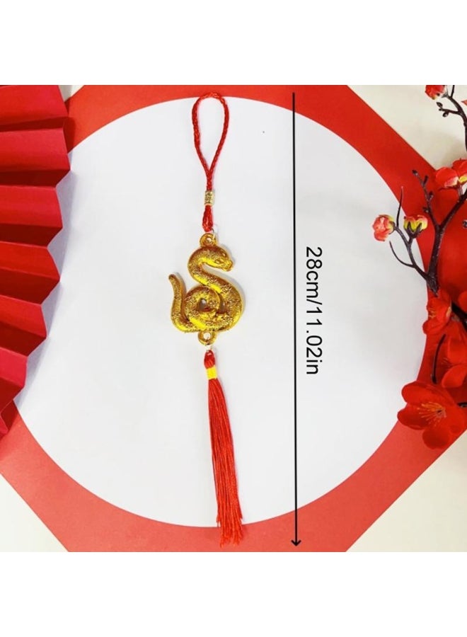 1Pc 2025 Year Of The Snake Gold-Plated Plastic Zodiac Snake Pendant Lucky Mascot New Year Home Car Hanging Ornaments  - Image 5