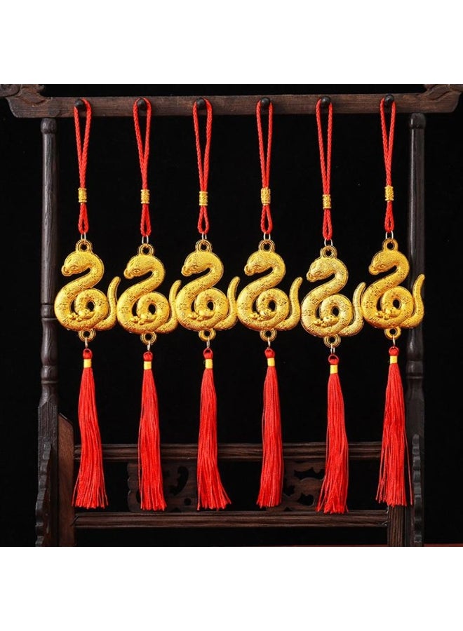 1Pc 2025 Year Of The Snake Gold-Plated Plastic Zodiac Snake Pendant Lucky Mascot New Year Home Car Hanging Ornaments  - Image 4