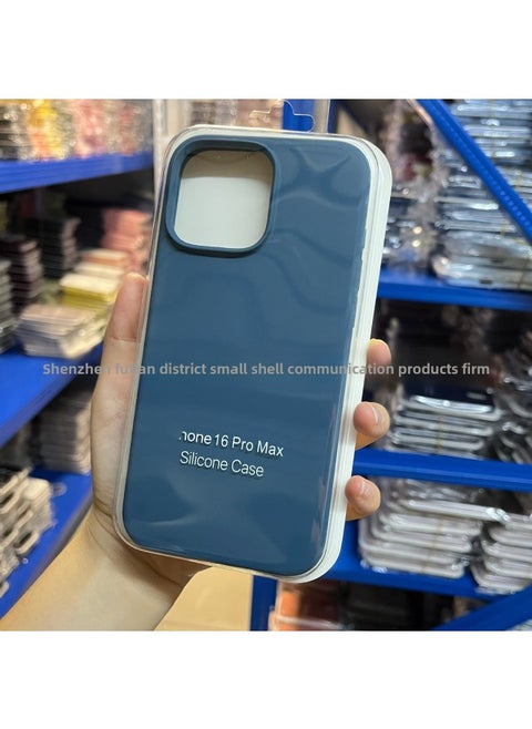 For Iphone16 Liquid Silicone Phone Case For Iphone 16Pro Max/16Pro Full Covering Drop-Resistant Protective Case-Color:Xingyu Blue [with Logo]-Applicable Model:For Iphone16e [sealed Packaging]