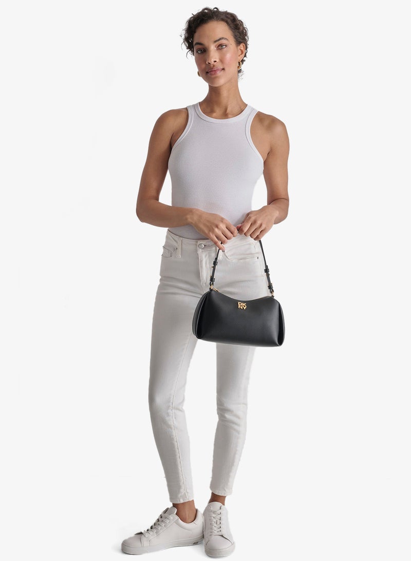 دكني حقيبة كتف بسحاب وشعار ريمي بتفاصيل دقيقة - Image 2