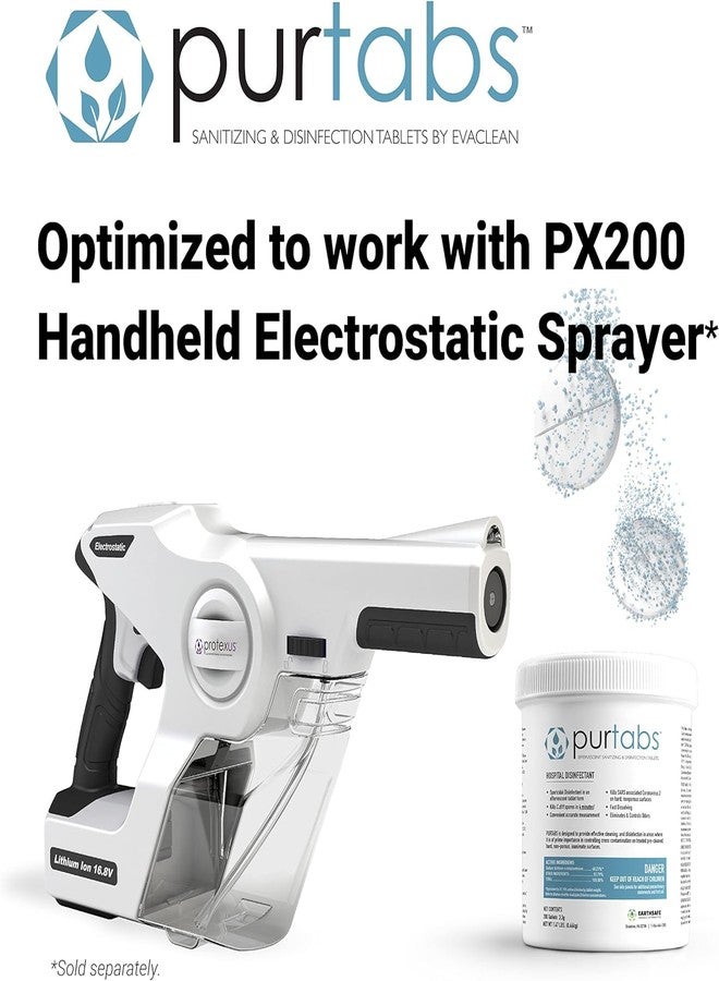 PurTabs 3.3 gram Sporicidal NaDCC Tablet Disinfectant - Multipurpose, Concentrated Dissolving Tabs for Bulk Solution, Use with Protexus Handheld Electrostatic Sprayer - Image 4
