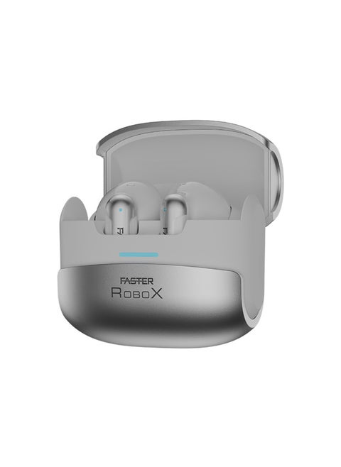 RoboX Wireless Earbuds - Bluetooth 5.3 Earbuds with Quad Mic, Type-C Fast Charging, 10mm Dynamic Drivers, ENC & ANC Noise-Cancelling, 6 Hours Playback Time - Use for Workout, Travel, Gaming & Daily Use, Compatible with Android & iOS (White)