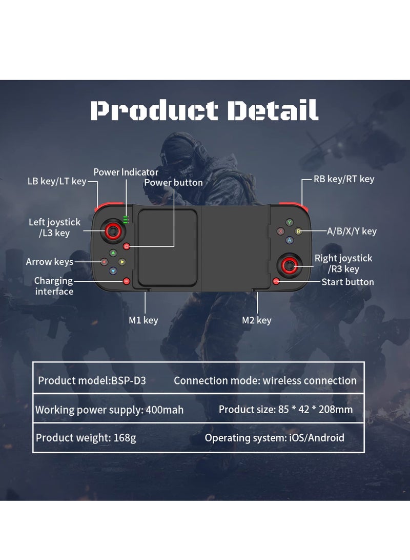 Wireless Mobile Game Controller for iPhone, Android  PC - Programmable Joystick for Call of Duty  More, Compatible with Tablets  Smartphones - Image 5
