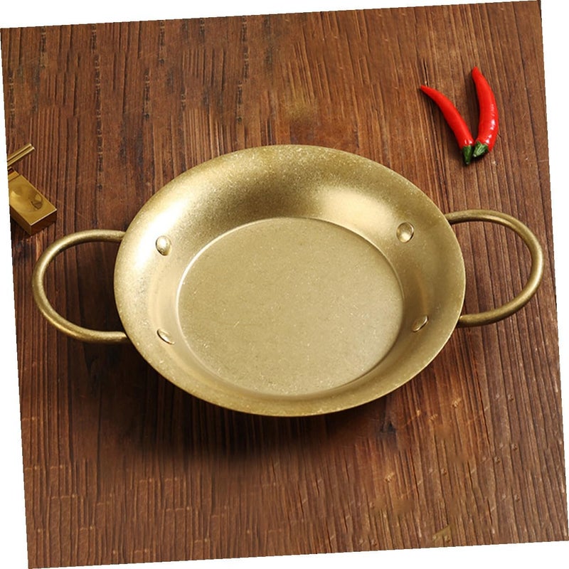 Uonlytech Stainless Steel Paella Pan 20.5cm Double Handle Non-coated Flat Bottom Cooking Pan for Spanish Seafood Rice Home Kitchen Use - Image 4