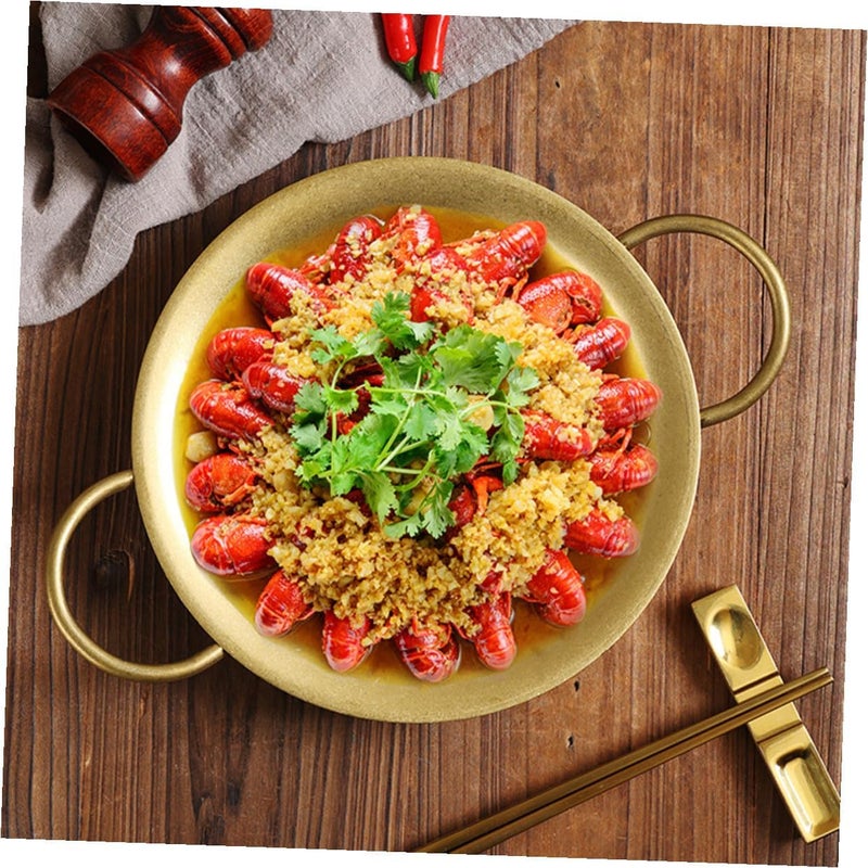 Uonlytech Stainless Steel Paella Pan 20.5cm Double Handle Non-coated Flat Bottom Cooking Pan for Spanish Seafood Rice Home Kitchen Use - Image 5