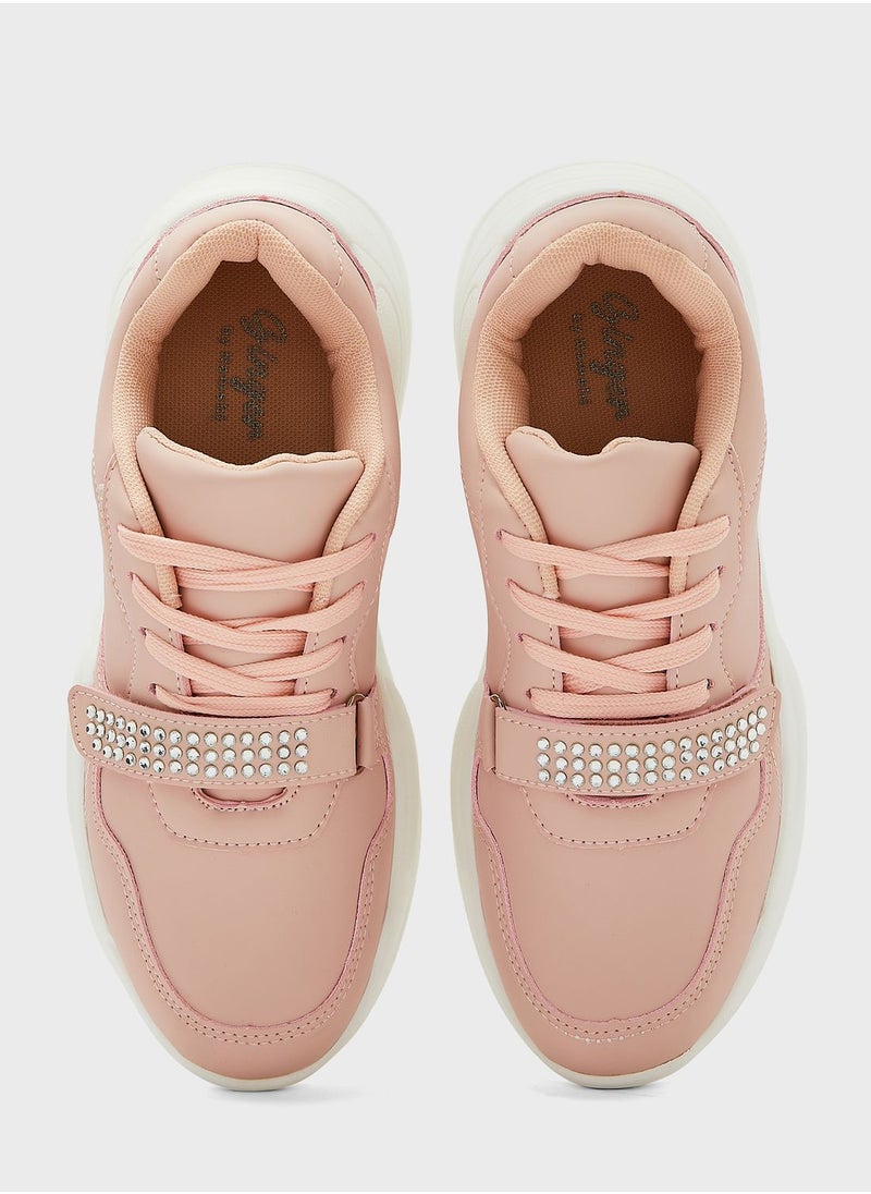 Ginger - Diamante Strap Chunky Sneaker - Image 1
