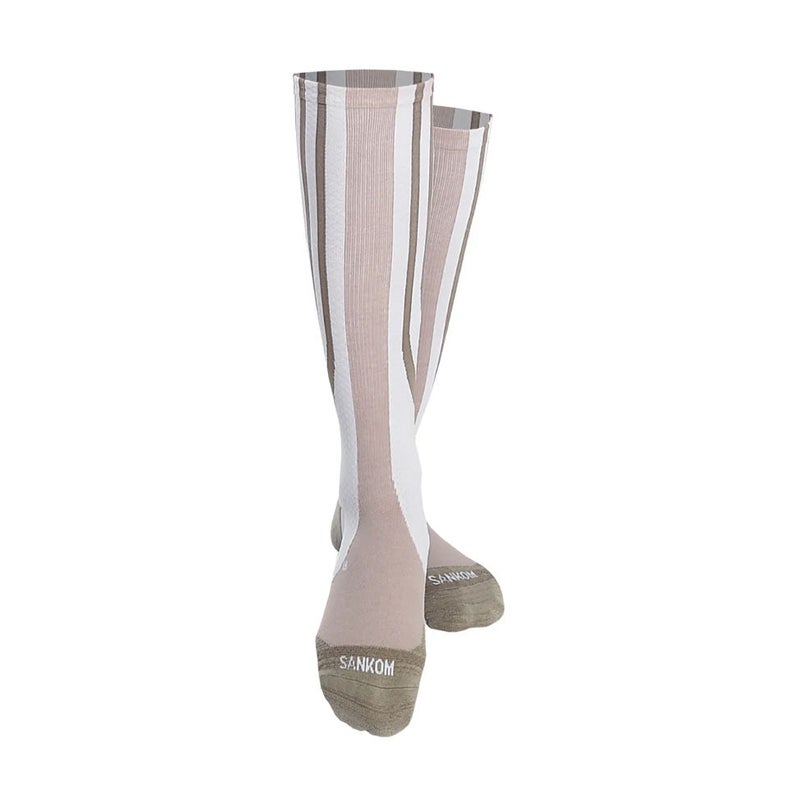 Sankom Patented Active Compression Socks in White and Beige - Image 2