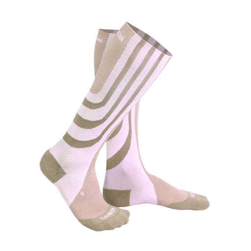 Sankom Patented Active Compression Socks in White and Beige - Image 3