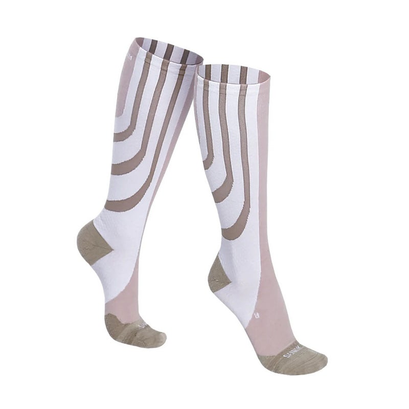 Sankom Patented Active Compression Socks in White and Beige - Image 1