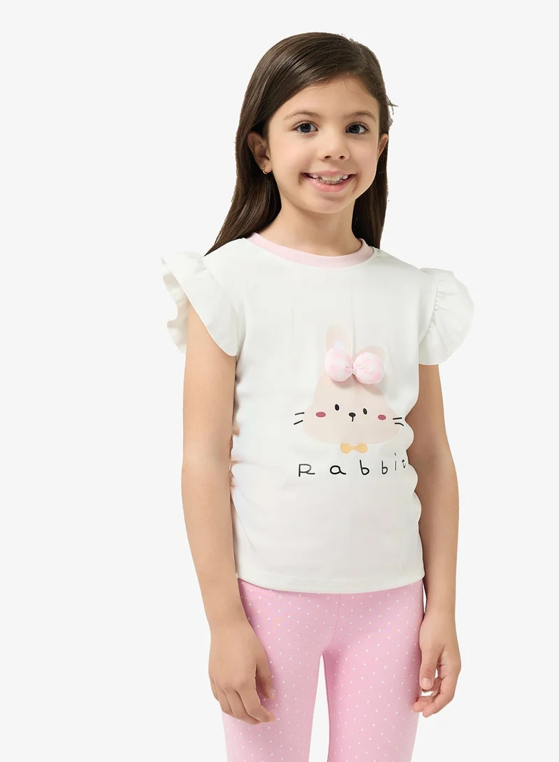 Pinata Cute Rabbit Printed Cotton Tshirt