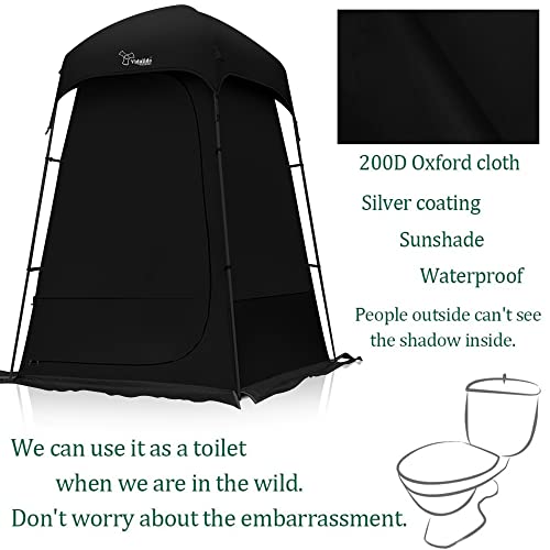Vidalido Outdoor Shower Tent Changing Room Privacy Portable Camping Shelters (Black) - Image 4