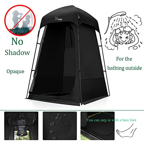 Vidalido Outdoor Shower Tent Changing Room Privacy Portable Camping Shelters (Black) - Image 3