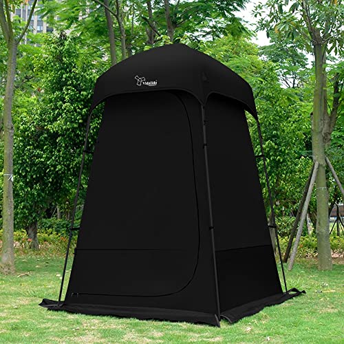 Vidalido Outdoor Shower Tent Changing Room Privacy Portable Camping Shelters (Black) - Image 2
