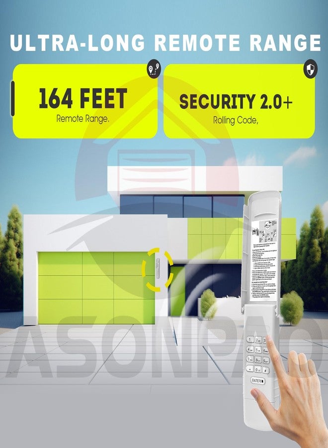 ASONPAO لوحة مفاتيح واحدة لفتح باب المرآب العالمي LiftMaster Chamberlain Craftsman 877MAX 877LM، مع ضمان لمدة 3 سنوات. - Image 5