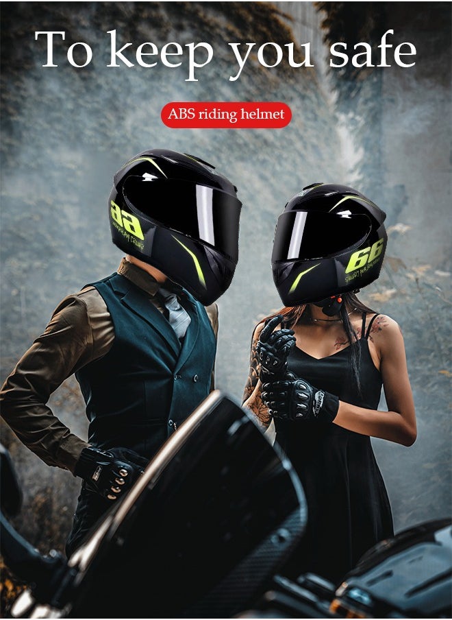 DUNISO Full Face Motorcycle Helmet, Lightweight, Collision Resistant, Breathable Lining Motorcycle Helmet, Cool Riding Equipment Four Season Racing Helmet, Suitable For Both Men And Women  - Image 3