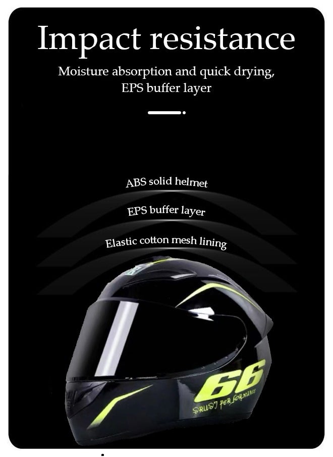 DUNISO Full Face Motorcycle Helmet, Lightweight, Collision Resistant, Breathable Lining Motorcycle Helmet, Cool Riding Equipment Four Season Racing Helmet, Suitable For Both Men And Women  - Image 5