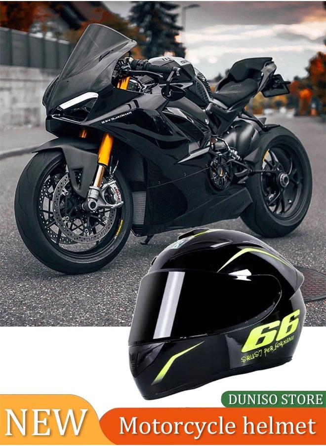 DUNISO Full Face Motorcycle Helmet, Lightweight, Collision Resistant, Breathable Lining Motorcycle Helmet, Cool Riding Equipment Four Season Racing Helmet, Suitable For Both Men And Women  - Image 1