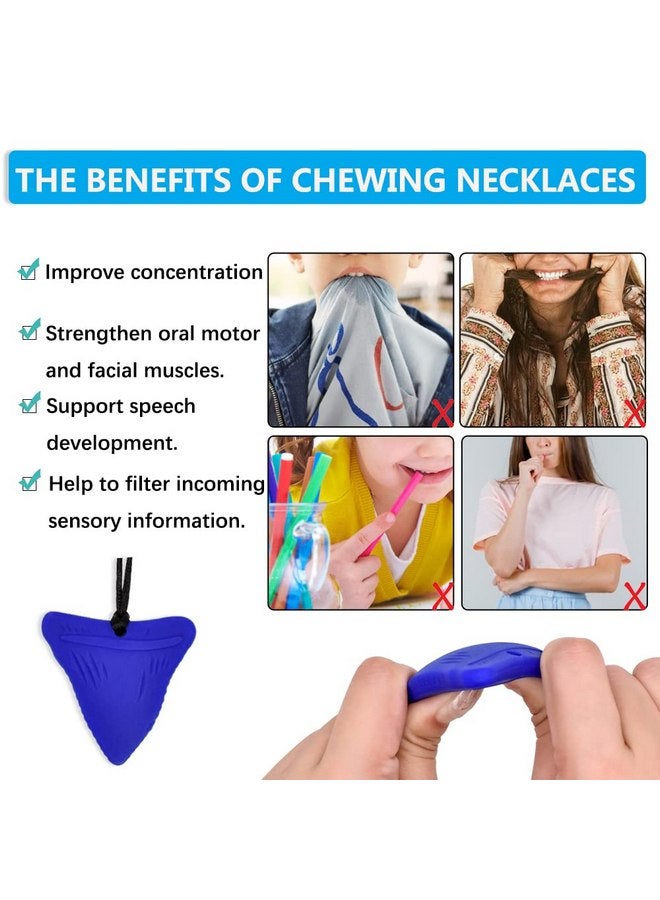 JNATER Shark Tooth Chew Necklace, Sensory Chew Necklace Bundle for Kids with Chewing, Teething, ADHD, Autism, Biting Needs, Oral Motor Chewy Teether, Made from Food Grade Silicone Safety, for Boys&Girls - Image 3