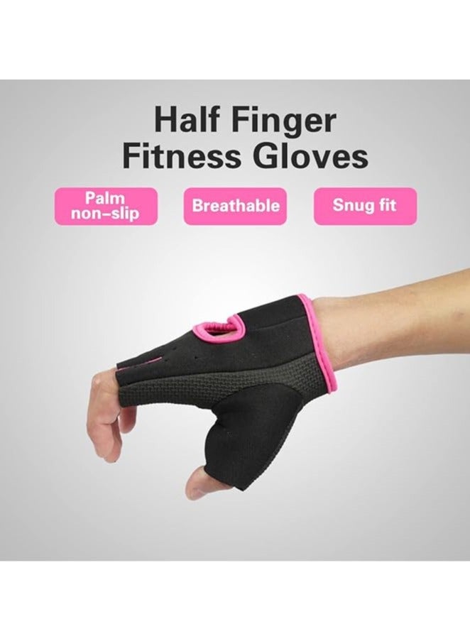 سبورت كيو قفازات لياقة بدنية للرجال والنساء  قفازات رياضية بنصف اصبع جيدة التهوية، قفازات رياضية مضادة للانزلاق وممتصة للصدمات، مناسبة لصالة الالعاب الرياضية وركوب الدراجات في الهواء الطلق وتسلق - Image 4