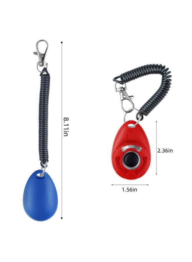 yuntop yuntop 4 Pieces Pet Training Clicker with Wrist Strap and Dog Training Treat Pouch Pet Training Clicker for Training Puppy Cats Birds Dog Clicker Training Kit Behavioral（White, Red, Orange, Blue） - Image 2
