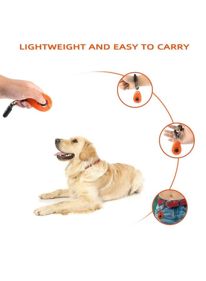yuntop yuntop 4 Pieces Pet Training Clicker with Wrist Strap and Dog Training Treat Pouch Pet Training Clicker for Training Puppy Cats Birds Dog Clicker Training Kit Behavioral（White, Red, Orange, Blue） - Image 3