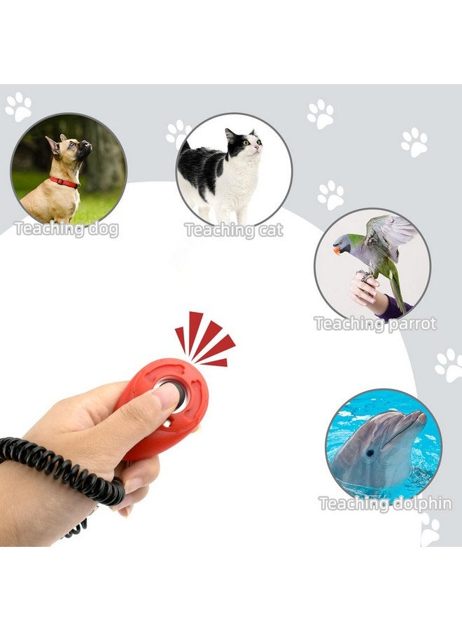 yuntop yuntop 4 Pieces Pet Training Clicker with Wrist Strap and Dog Training Treat Pouch Pet Training Clicker for Training Puppy Cats Birds Dog Clicker Training Kit Behavioral（White, Red, Orange, Blue） - Image 5