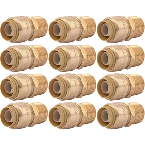 SharkBite 1-1/2 Inch MNPT Adapter, Push to Connect Brass Plumbing Fitting, PEX Pipe, Copper, CPVC, PE-RT, HDPE, UXL114140M - Image 1