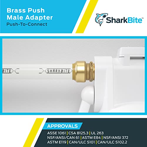 SharkBite 1-1/2 Inch MNPT Adapter, Push to Connect Brass Plumbing Fitting, PEX Pipe, Copper, CPVC, PE-RT, HDPE, UXL114140M - Image 5