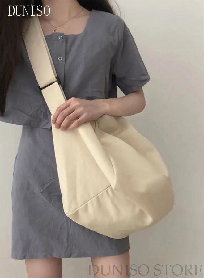 DUNISO Women's Shoulder Tote Bag Canvas Handbag For Women Large Capacity Crossbody Bag Fashionable Travel Messenger Shoulder Bag For Ladies Girls College Students  - Image 5