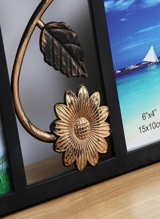 ULTNICE 1pc Metal Opening Photo Frame 4 Opening Wall Hanging Photo Frame: 3D Effect, Simple Design, Easy to Install, Resin Material, Black, 13.18X11.81 Inches - Image 5