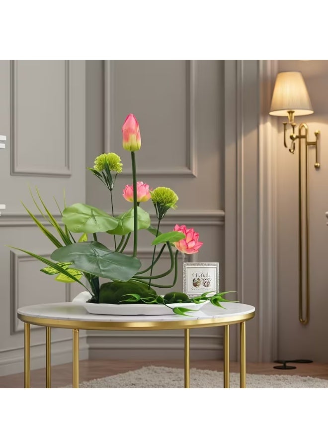 erorex Realistic Artificial for Lotus Plant Pot with Container - Luxury Fake Flower for home/Office/Hotel Decor Suitable for Christmas, Valentine', Mother' Day - Low-Maintenance Table Centerpiece, Multi-Room & Holiday Decoration (No Maintenance Required) - Image 4