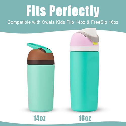 Mokoart Silicone Boot for Owala Kids Water Bottle 16/14 oz, Anti-Slip Rubber Bottom Protective Sleeve for FreeSip 16oz, Accessories for Flip 14oz (Mint) - Image 2