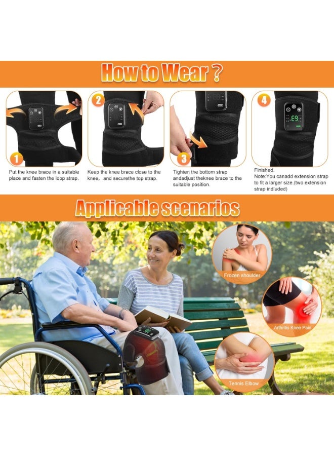 Cordless Heated Knee Support Wrap with Infrared & Vibration Massage - Multipurpose Joint Massager for Knee, Elbow, and Shoulder - Rechargeable Thermal Relief for Stiffness & Muscle Strain - Image 4