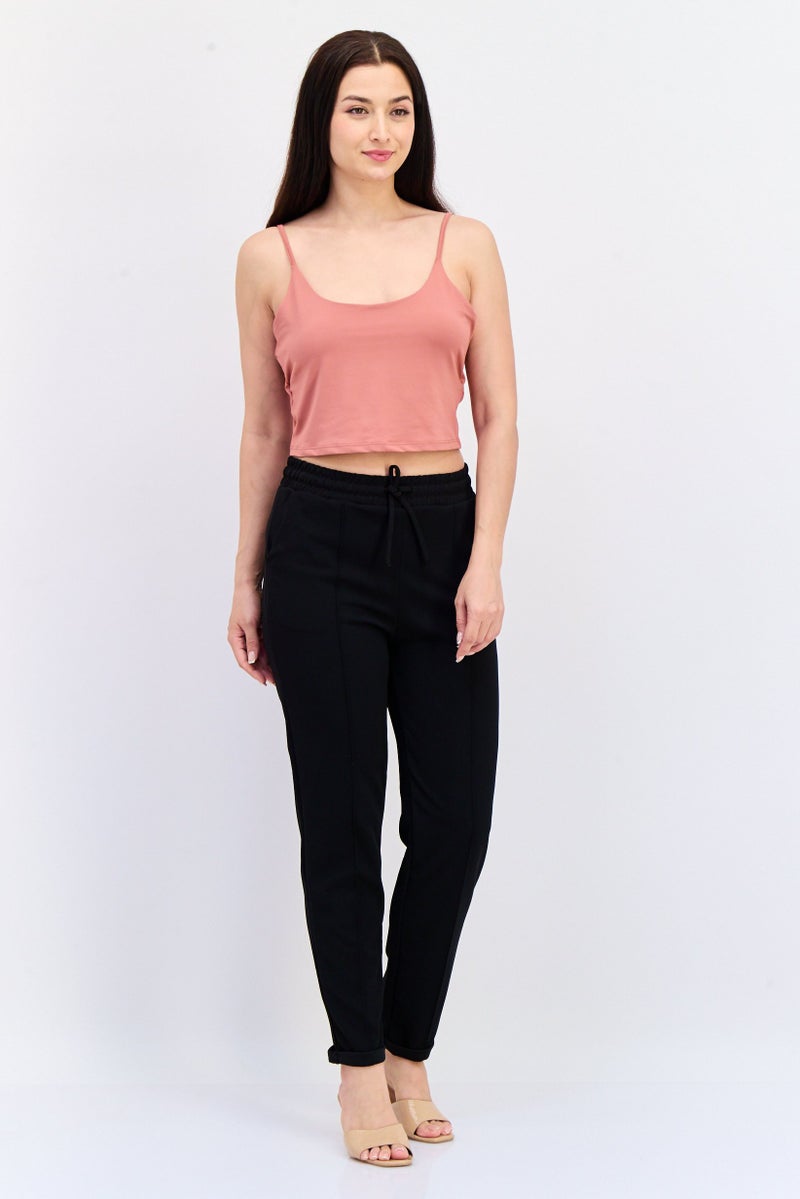 KOTON سروال نسائي بقصة عادية مستقيمة، أسود - Image 3