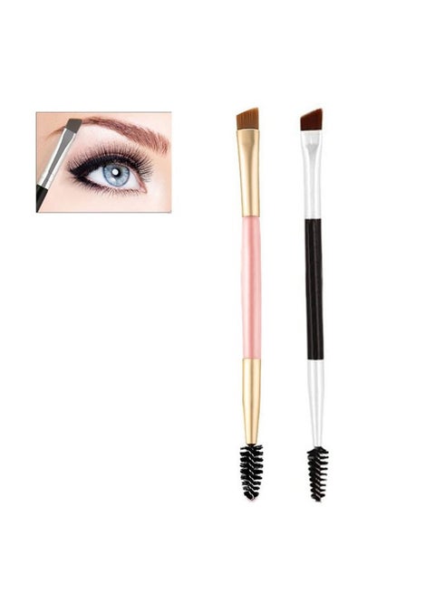 Double Ended Eyebrow Brushes Comb Set Eyebrow Makeup Kit Eyebrow Brush Comb Design Allows for Precision Application of Brow Powders, Waxes and Gels and Evenly Blends Product (2 Pack)