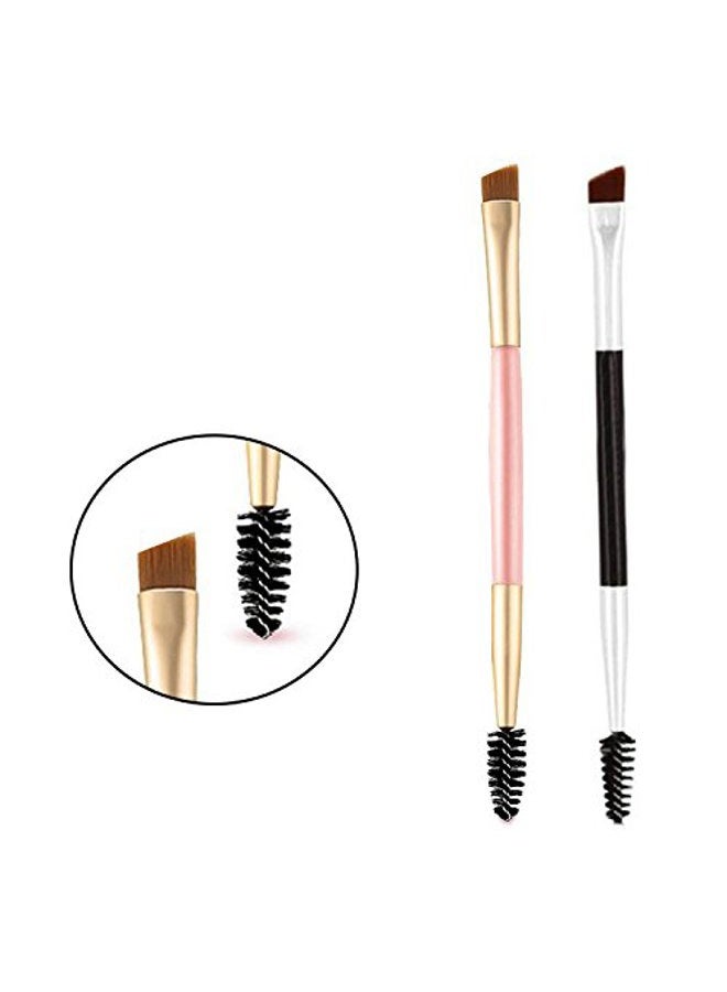 Double Ended Eyebrow Brushes Comb Set Eyebrow Makeup Kit Eyebrow Brush Comb Design Allows for Precision Application of Brow Powders, Waxes and Gels and Evenly Blends Product (2 Pack)