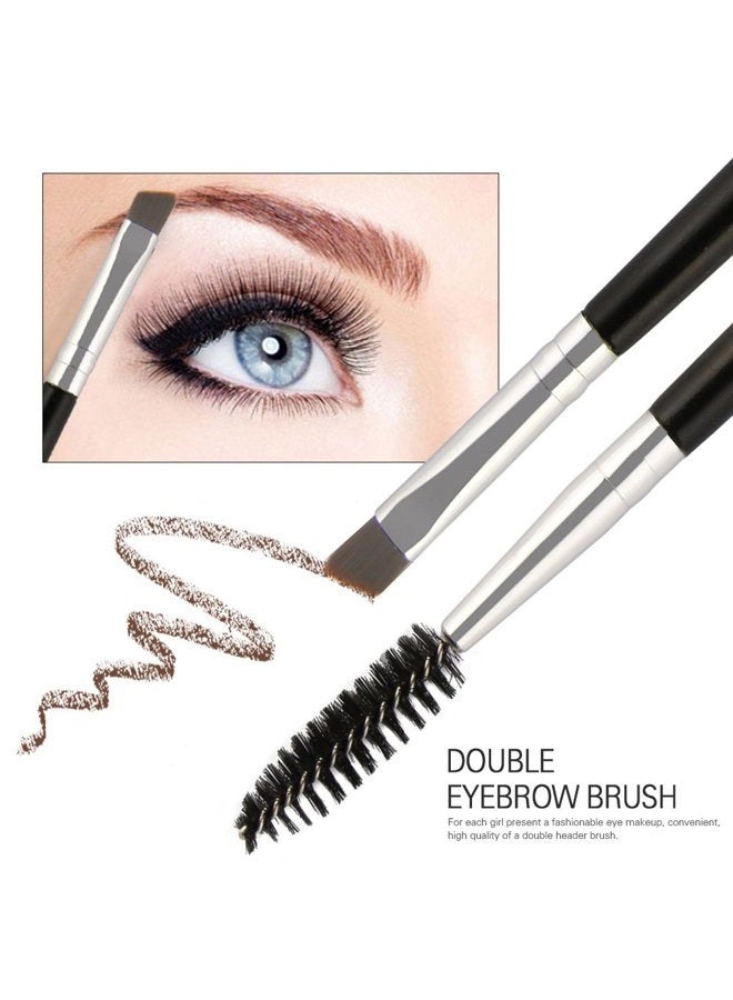 Double Ended Eyebrow Brushes Comb Set Eyebrow Makeup Kit Eyebrow Brush Comb Design Allows for Precision Application of Brow Powders, Waxes and Gels and Evenly Blends Product (2 Pack)