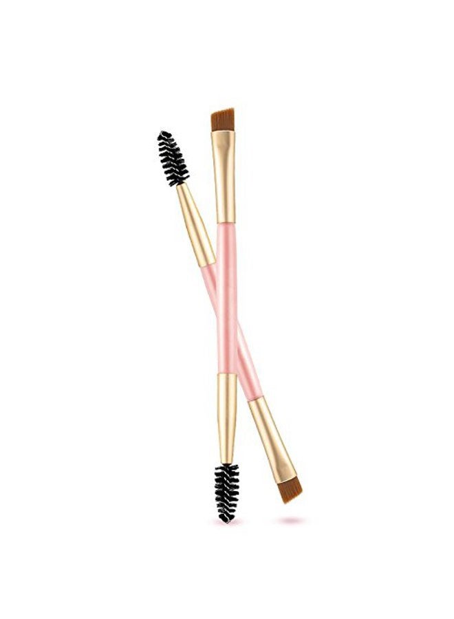 Double Ended Eyebrow Brushes Comb Set Eyebrow Makeup Kit Eyebrow Brush Comb Design Allows for Precision Application of Brow Powders, Waxes and Gels and Evenly Blends Product (2 Pack)