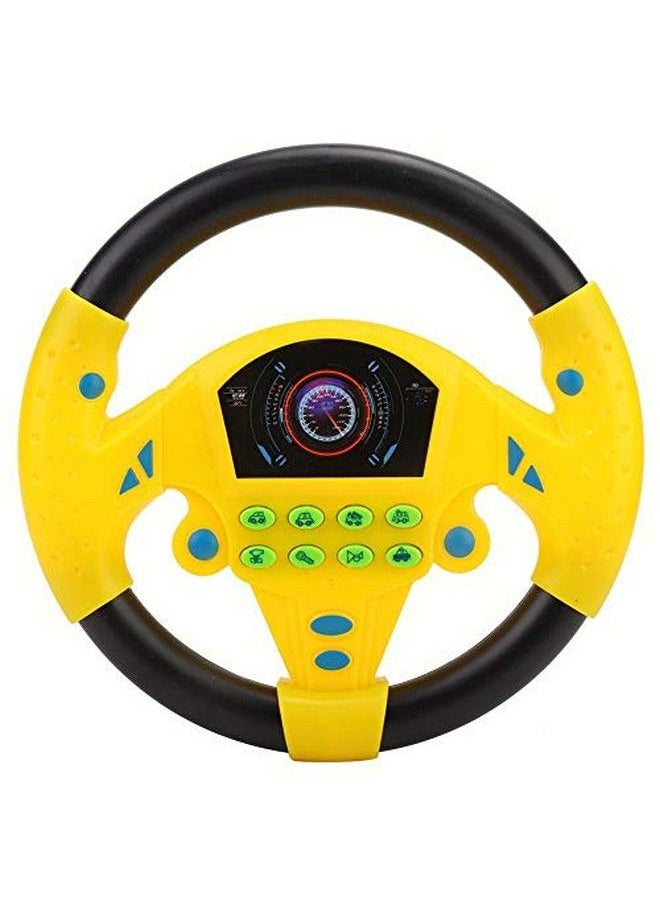 Garosa - Simulated Driving Controller 21 X 3.5 X 21Cm Codriver Simulated Steering Wheel Educational Music Toy For Children Kids 4 5 6 Years Old (Yellow) - Image 1