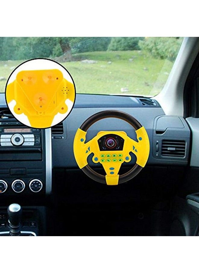 Garosa - Simulated Driving Controller 21 X 3.5 X 21Cm Codriver Simulated Steering Wheel Educational Music Toy For Children Kids 4 5 6 Years Old (Yellow) - Image 1